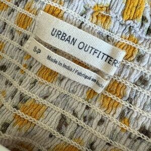 Urban Outfitters Cream and Mustard Open-Weave Knit Top